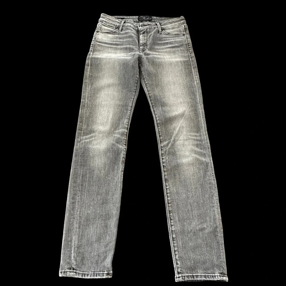 Lucky Brand Womens 26/2 Hayden Skinny Leg Gray Distressed Jeans Stretch Mid Rise - Picture 1 of 8